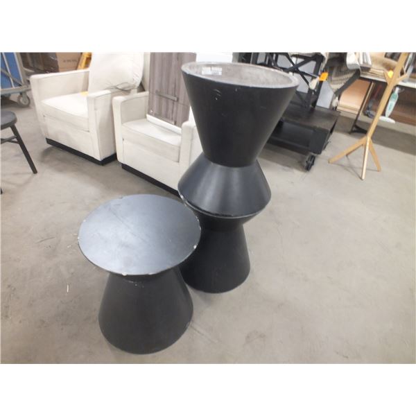3 Round Black Plant Stands