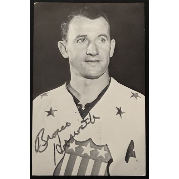 1960's ROCHESTER AMERICANS BRONCO HORVATH (HOF) POSTCARD - SIGNED