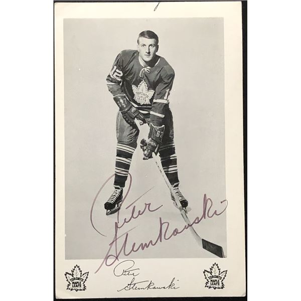 1965-66 PETE STEMKOWSKI POST CARD - SIGNED