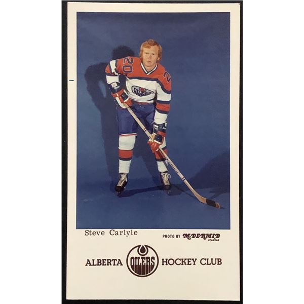 1972-73 WHA ALBERTA OILERS POSTCARD - STEVE CARLYLE