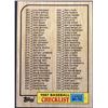 Image 1 : 1987 TOPPS CHECKLIST