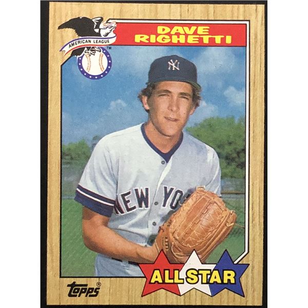1987 TOPPS DAVE RIGHETTI (HOF)