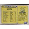Image 2 : 1987 TOPPS DAVE RIGHETTI (HOF)