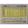 Image 2 : 1987 TOPPS LOU WHITAKER
