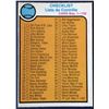 Image 1 : 1973 O-PEE-CHEE CHECKLIST