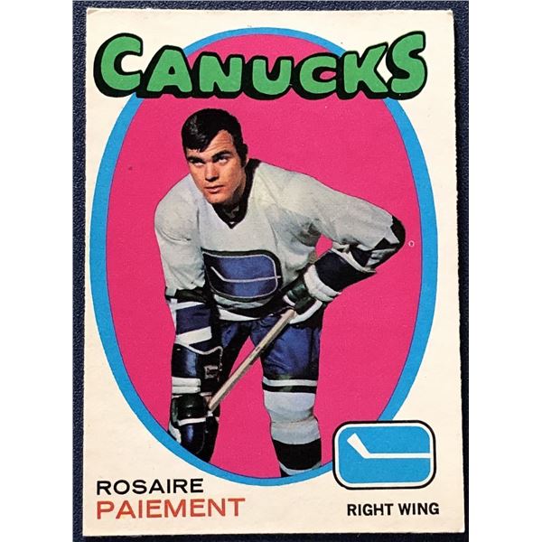 1971-72 O-PEE-CHEE ROSAIRE PAIEMENT ROOKIE CARD