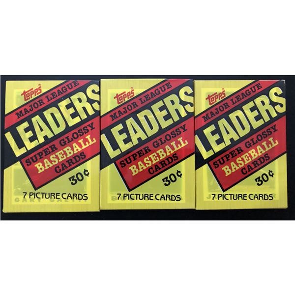1987 TOPPS MAJOR LEAGUE LEADERS BASEBALL CELLO PACKS (3)