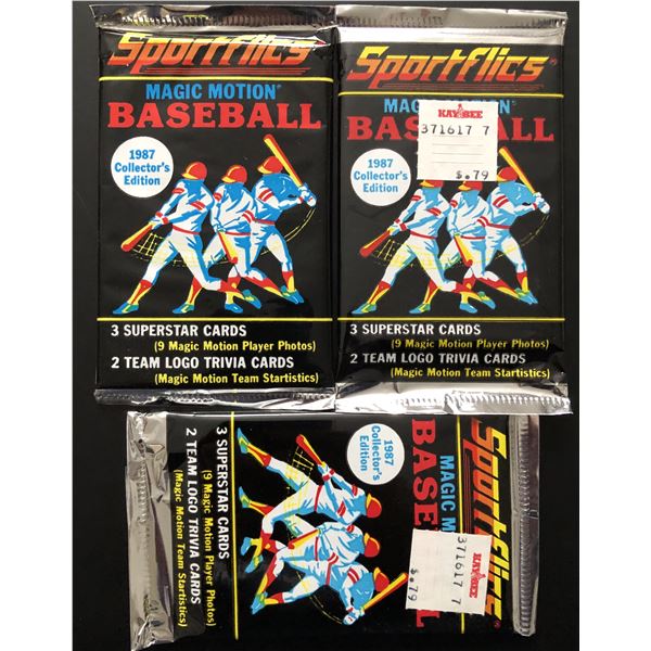 1987 SPORTS FLICS BASEBALL FOIL PACKS (3)