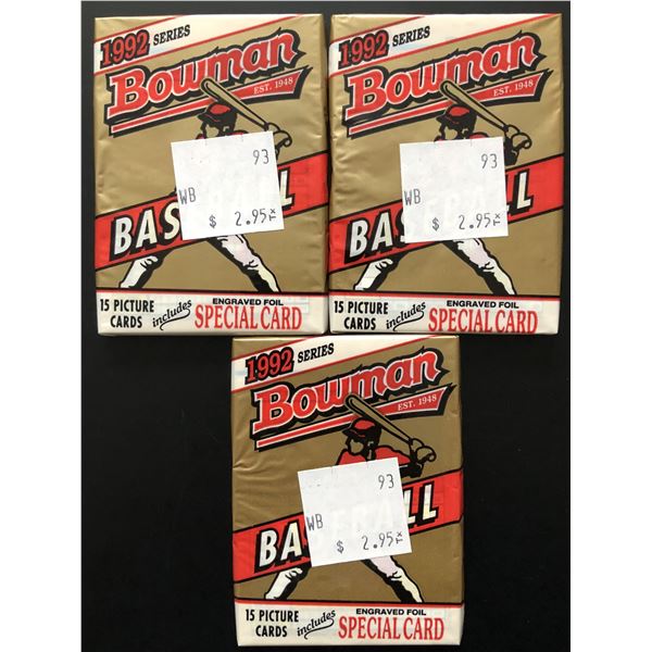 1992 BOWMAN BASEBALL CELLO PACKS (3)