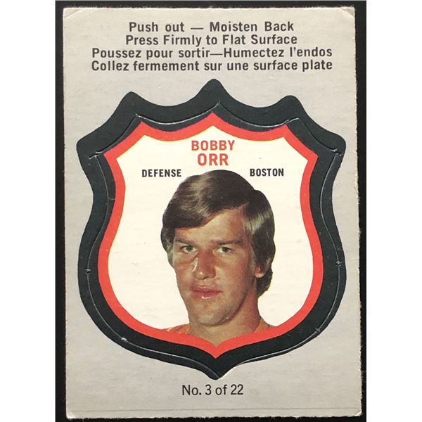 1972-73 O-PEE-CHEE BOBBY ORR (HOF) CREST INSERT