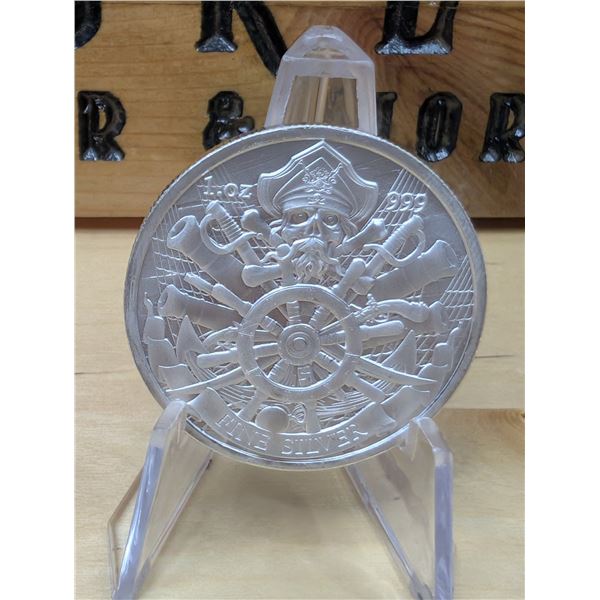 Lot 12-1) 1 oz Silver Dead Men Tell No Tales