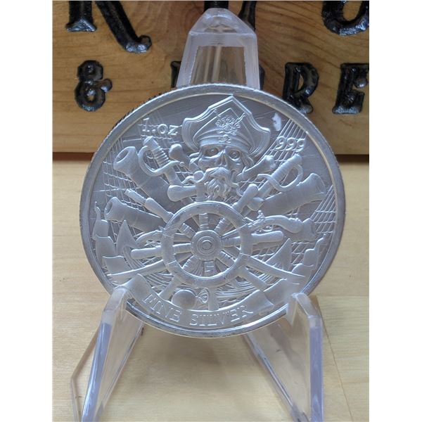 Lot 20-1)  1 oz Silver Dead Men Tell No Tales