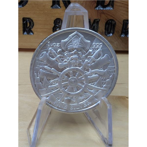 Lot 40-1) 1 oz Silver Dead Men Tell No Tales
