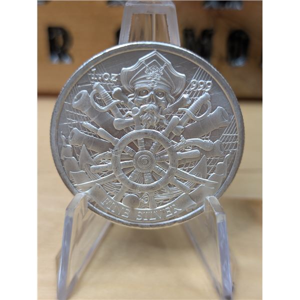 Lot 67-1) 1 oz Silver Dead Men Tell No Tales