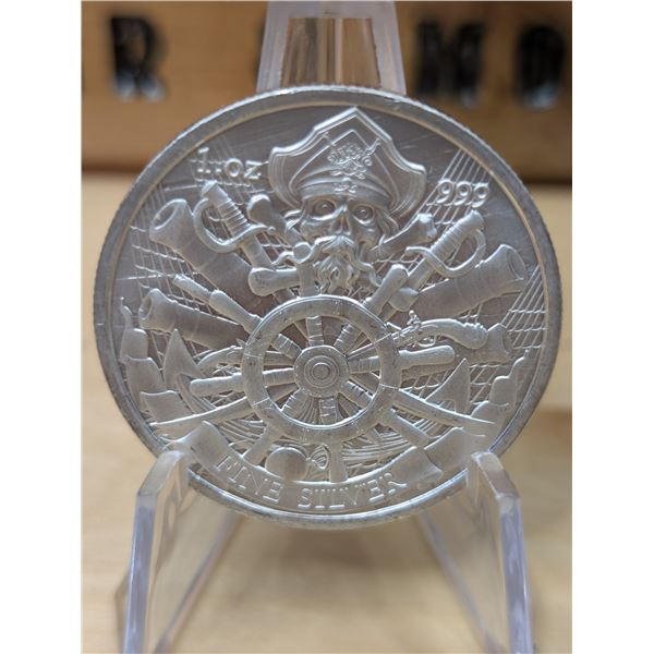 Lot 74-1) 1 oz Silver Dead Men Tell No Tales
