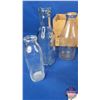 Image 6 : Dairy Bottle Collection w/Wood Fruit Box (12 Bottles - Variety) (Tallest Bottle Measures: 11-1/4"H) 