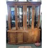 Image 2 : China Cabinet : 2 Piece : Upper 4 Glass Doors : 2 Glass Shelves : Plate Grooves : Mirror Back : Lowe