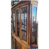 Image 9 : China Cabinet : 2 Piece : Upper 4 Glass Doors : 2 Glass Shelves : Plate Grooves : Mirror Back : Lowe