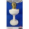 Image 3 : Coal Oil Lamp : Aladdin : Lincoln Drape : Milk Glass Shade : Model B Burner (Measures Total with Chi