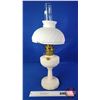 Image 5 : Coal Oil Lamp : Aladdin : Lincoln Drape : Milk Glass Shade : Model B Burner (Measures Total with Chi