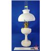 Image 6 : Coal Oil Lamp : Aladdin : Lincoln Drape : Milk Glass Shade : Model B Burner (Measures Total with Chi