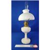 Image 7 : Coal Oil Lamp : Aladdin : Lincoln Drape : Milk Glass Shade : Model B Burner (Measures Total with Chi