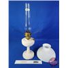 Image 8 : Coal Oil Lamp : Aladdin : Lincoln Drape : Milk Glass Shade : Model B Burner (Measures Total with Chi