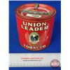 Image 1 : UNION LEADER Tobacco Tin (4-7/8"H x 5-1/8"Dia) (SEE PICS!)  (Important: All Items in this Auction Sa