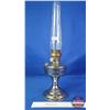 Image 1 : Coal Oil Lamp : Nickel/Chrome : Aladdin : Model 12 Burner (Measures Total with Chimney : 23-1/4"H) (
