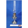 Image 3 : Coal Oil Lamp : Nickel/Chrome : Aladdin : Model 12 Burner (Measures Total with Chimney : 23-1/4"H) (