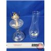 Image 6 : Coal Oil Lamp : Clear : White Flame Burner (Measures Total with Chimney : 18"H) (SEE PICS!)  (Import