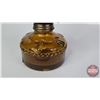 Image 5 : Coal Oil Lamp : Amber Base/Font : "Hong Kong" (Measures Total with Chimney : 13"H) (SEE PICS!)  (Imp