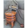 Image 3 : Antique Wooden Washing Machine : Refurbished Beatty Bros. Wringer :  Electric :  Castor Platform (Me
