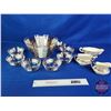Image 1 : White/Gold Theme Collector Combo: Fruit /Dessert Bowl Set + Gravy Boat + Cream & Sugar  (Bowl Measur