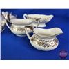 Image 2 : White/Gold Theme Collector Combo: Fruit /Dessert Bowl Set + Gravy Boat + Cream & Sugar  (Bowl Measur
