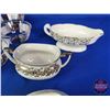 Image 4 : White/Gold Theme Collector Combo: Fruit /Dessert Bowl Set + Gravy Boat + Cream & Sugar  (Bowl Measur
