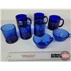 Image 1 : Cobalt Blue Glassware Grouping (8) : Variety Cups & Drinking Glasses (SEE PICS!)  (Important: All It