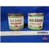 Image 2 : OLD CHUM Tobacco Tins (2) (Both 4-1/4"H x 4-1/4"Dia) (SEE PICS!)  (Important: All Items in this Auct