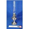Image 1 : Coal Oil Lamp : Aladdin : Nickel/Chrome Base-Font : Model No. 11  (Measures Total with Chimney : 23-