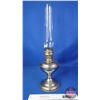 Image 3 : Coal Oil Lamp : Aladdin : Nickel/Chrome Base-Font : Model No. 11  (Measures Total with Chimney : 23-