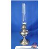 Image 4 : Coal Oil Lamp : Aladdin : Nickel/Chrome Base-Font : Model No. 11  (Measures Total with Chimney : 23-