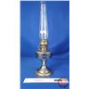 Image 1 : Coal Oil Lamp : Aladdin : Nickel/Chrome Base-Font : Model No. 12 Burner  (Measures Total with Chimne