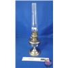 Image 2 : Coal Oil Lamp : Aladdin : Nickel/Chrome Base-Font : Model No. 12 Burner  (Measures Total with Chimne