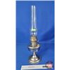 Image 4 : Coal Oil Lamp : Aladdin : Nickel/Chrome Base-Font : Model No. 12 Burner  (Measures Total with Chimne