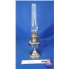 Image 5 : Coal Oil Lamp : Aladdin : Nickel/Chrome Base-Font : Model No. 12 Burner  (Measures Total with Chimne