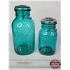 Image 1 : Ball Jars (2) (Emerald) (Tallest Measures: 10"H) (SEE PICS!)  (Important: All Items in this Auction 