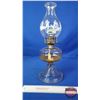 Image 1 : Coal Oil Lamp : Clear : Correct Burner : Dancing ACL on Chimney (Measures Total with Chimney : 17-1/