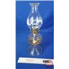 Image 2 : Coal Oil Lamp : Clear : Correct Burner : Dancing ACL on Chimney (Measures Total with Chimney : 17-1/