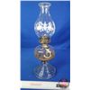 Image 5 : Coal Oil Lamp : Clear : Correct Burner : Dancing ACL on Chimney (Measures Total with Chimney : 17-1/