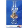 Image 5 : Coal Oil Lamp : Clear : Candle : Potpourri in Font  (Measures Total with Chimney : 17"H) (No Burner 